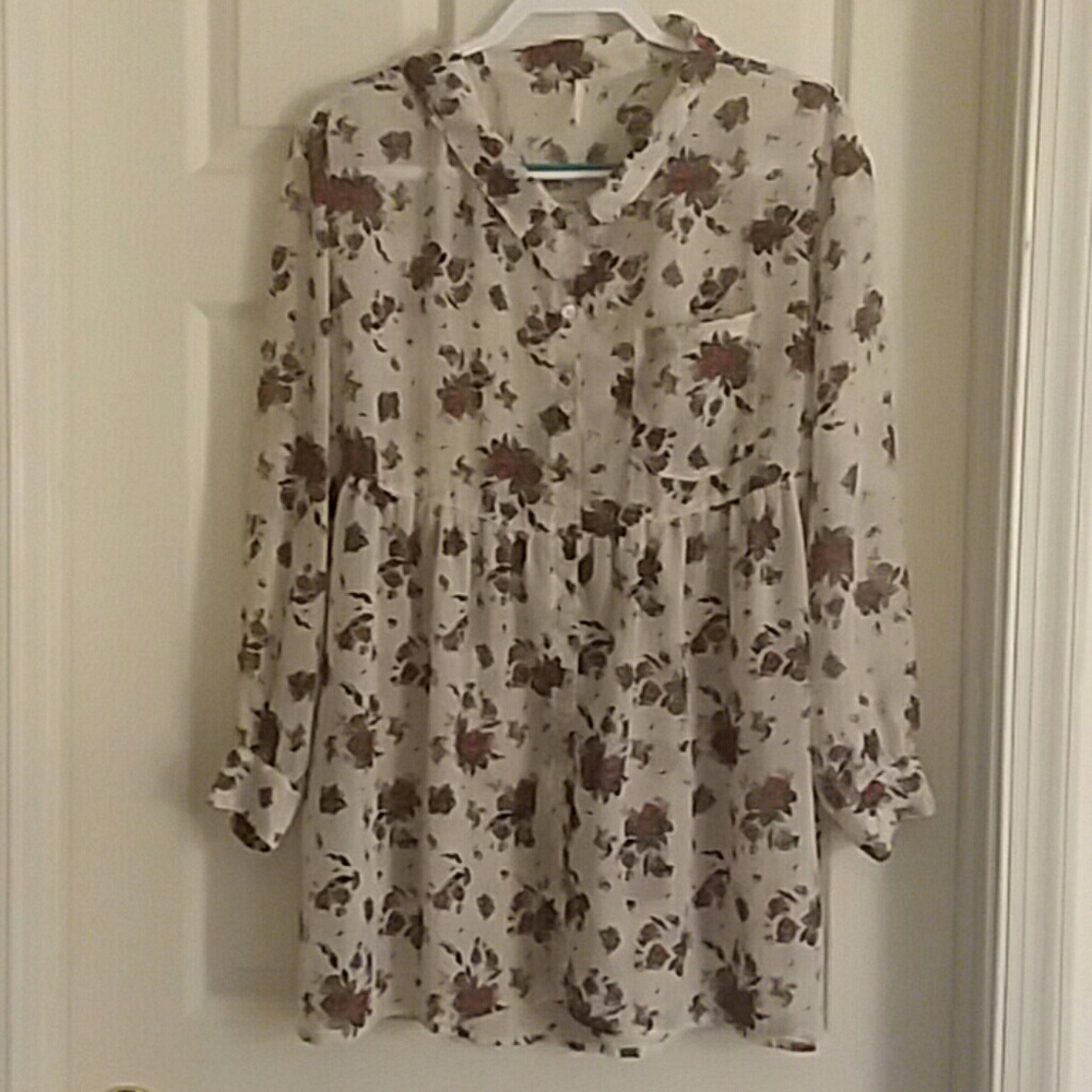 Free People floral shirt dress
